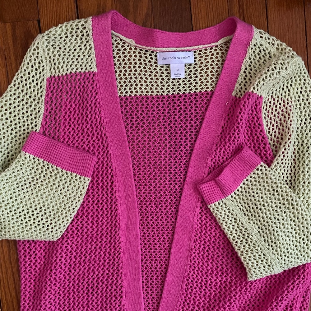 Pink and Green Colorblock Cardigan!
